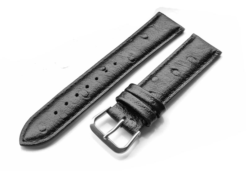 Uhrenarmband 18mm Schwarz Leder