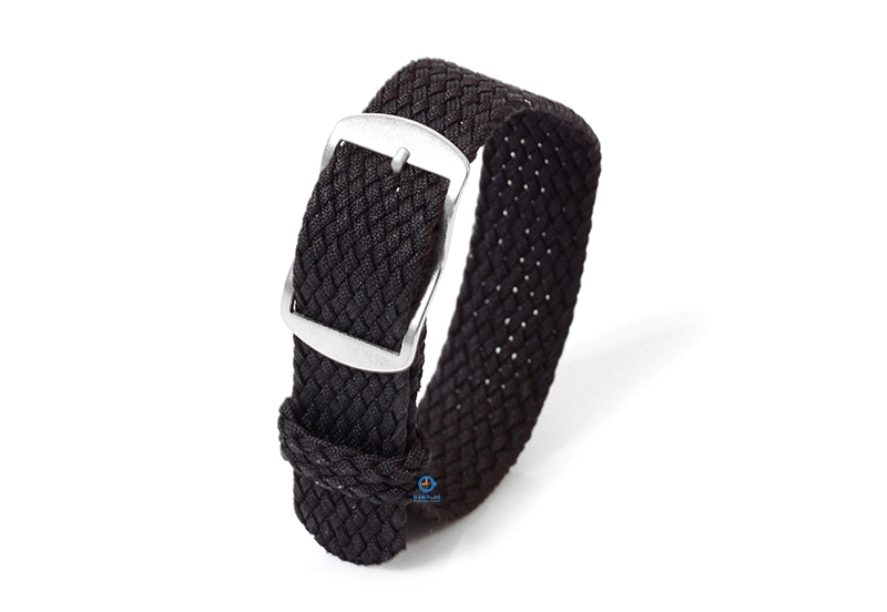 Perlon Uhrenarmband 18mm schwarz