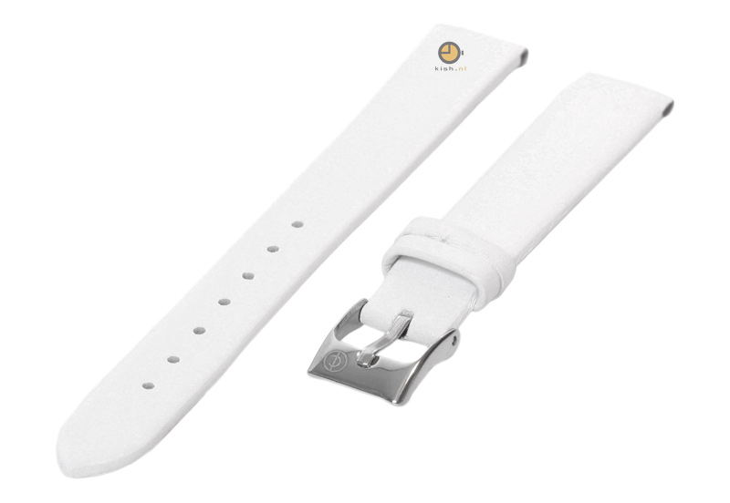 Uhrenarmband 14mm Weiß nahtloses Leder