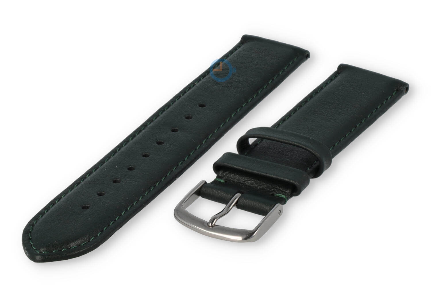 20mm Lederband mit Naht - dunkelgrün