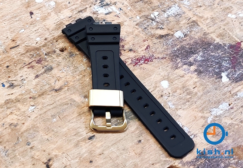 Casio G-Shock GMW-B5000 horlogeband rubber - zwart/goud