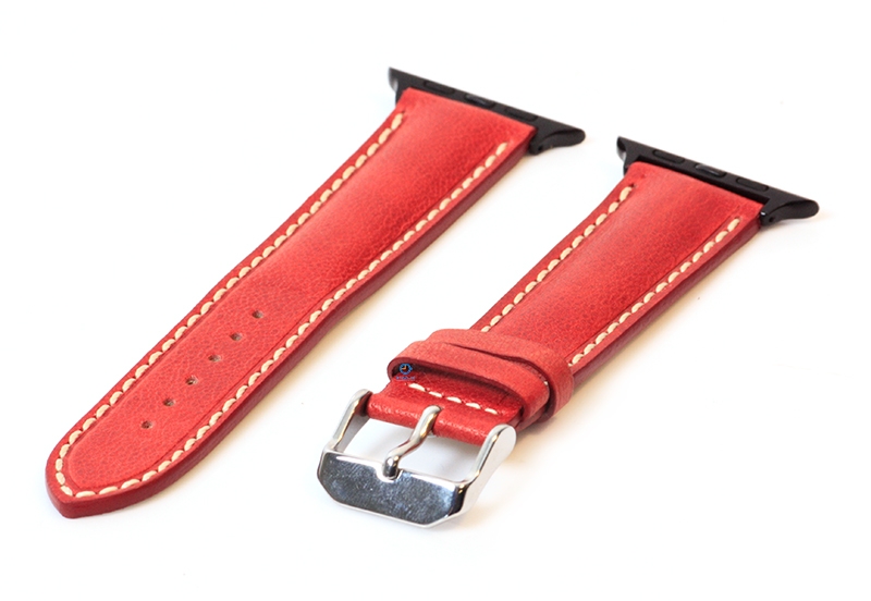 Apple Uhrenarmband Leder Steinrot - 44/45/46/49mm