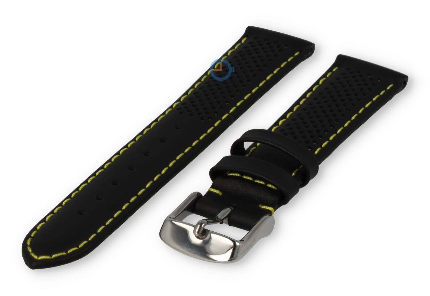 18mm hybrid Band - schwarz mit gelb