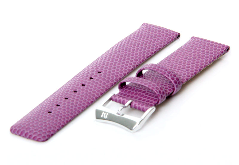 Uhrenarmband 20mm Violett Leder