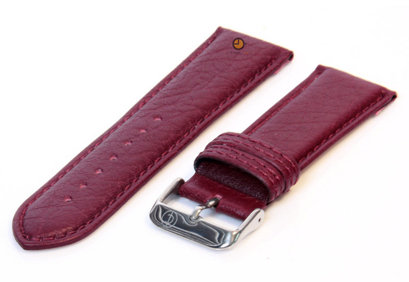 Uhrenarmband 22mm bordeaux Bisonleder