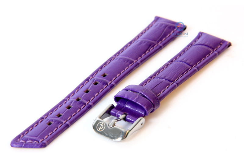 Uhrenarmband 18mm violett Leder mit Krokostruktur