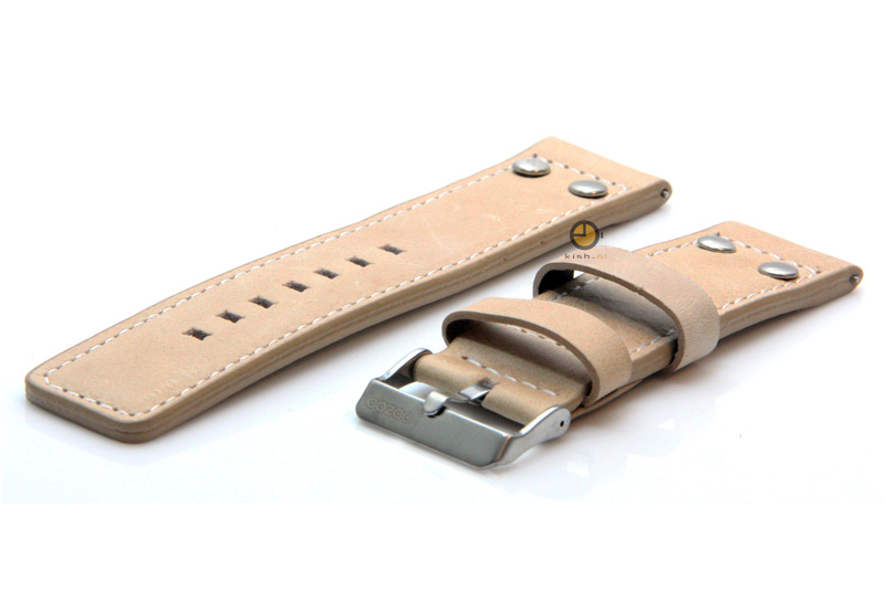 Oozoo Uhrenarmband 24mm beige Leder