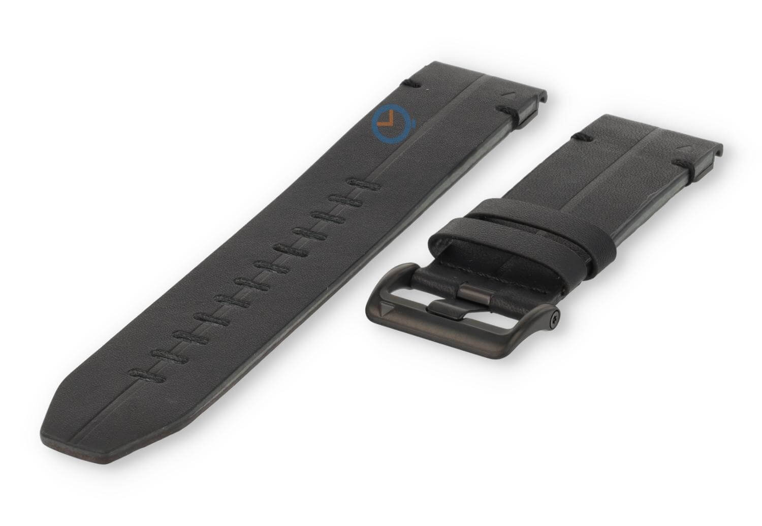 XL Garmin Fenix 5X/6X/7X Uhrenarmband Leder - Schwarz