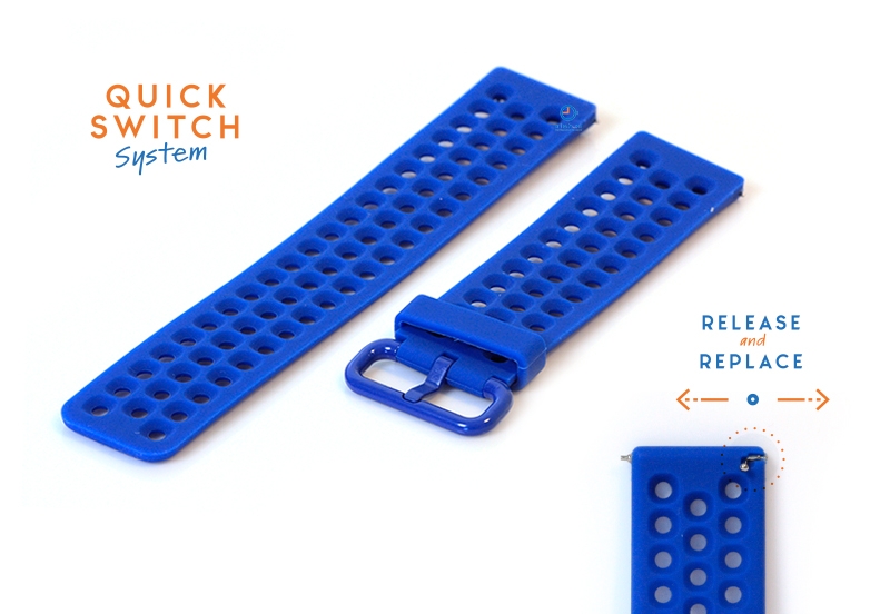 Silikon Uhrenarmband - 23mm perforated royalblau