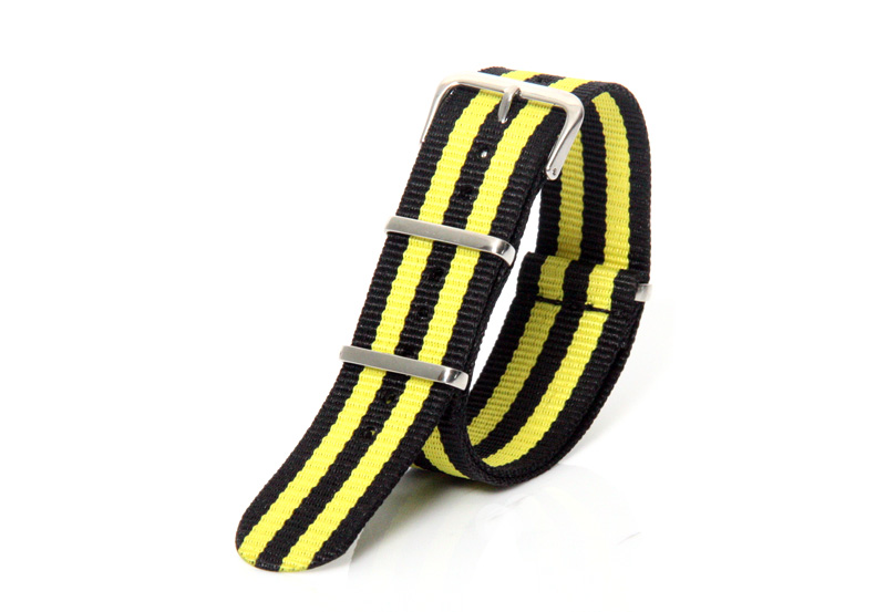 Uhrenarmband 22mm gelb/schwarz Nylon