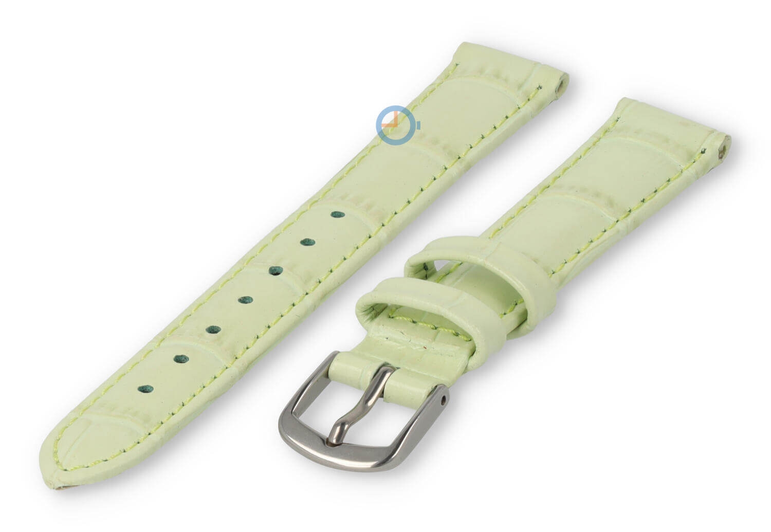 Lederband mit Krokoprägung - 12mm - Pastellgrün