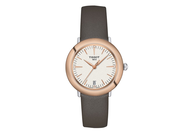 Tissot Uhrenarmband T9292104626600 grau Leder