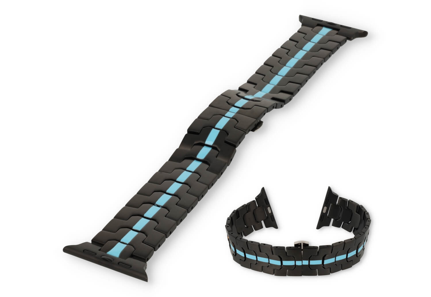 Apple watch 41mm Uhrenarmband Stahl - Schwarz/Blau