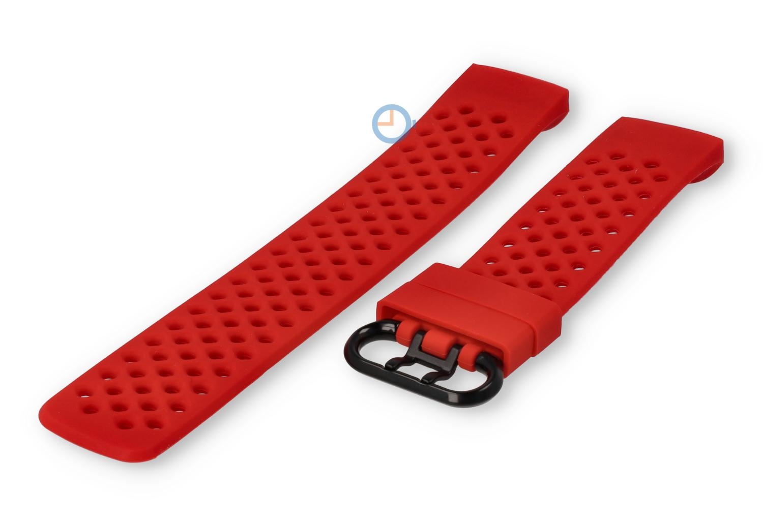 Fitbit Charge 3 perforated Uhrenarmband Rot - Größe: L