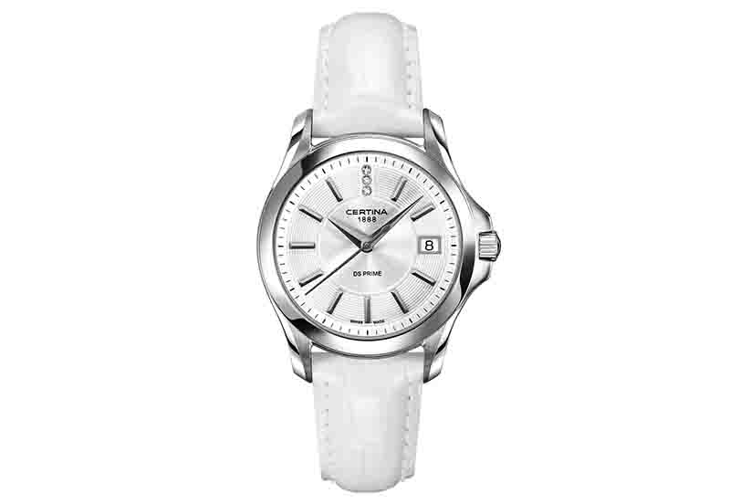 Certina Band C0042101603600A 16/14mm weiß Leder ohne Schließe