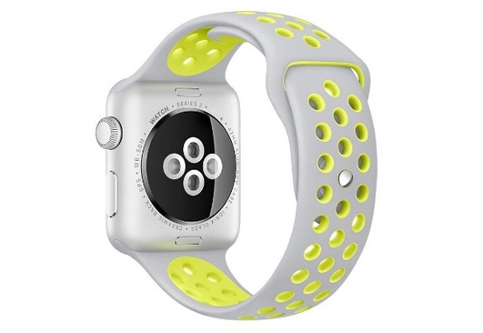 Ersatzband für Apple watch 42mm - Silikon grau/gelb