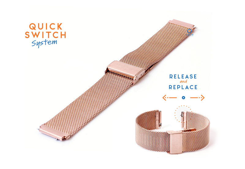 Milanesearmband 18mm rosegold (fein)