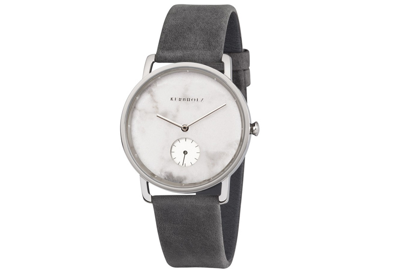 Kerbholz Frida Uhrenarmband White Marble/Asphalt