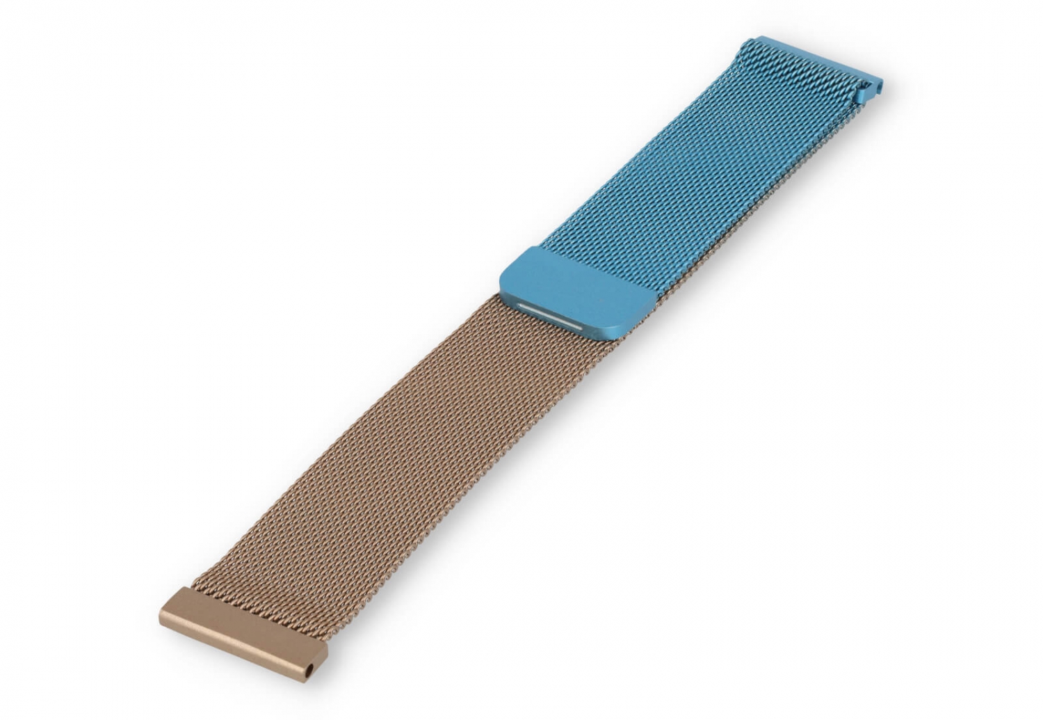 Milanese 22mm horlogeband - blauw/champagne