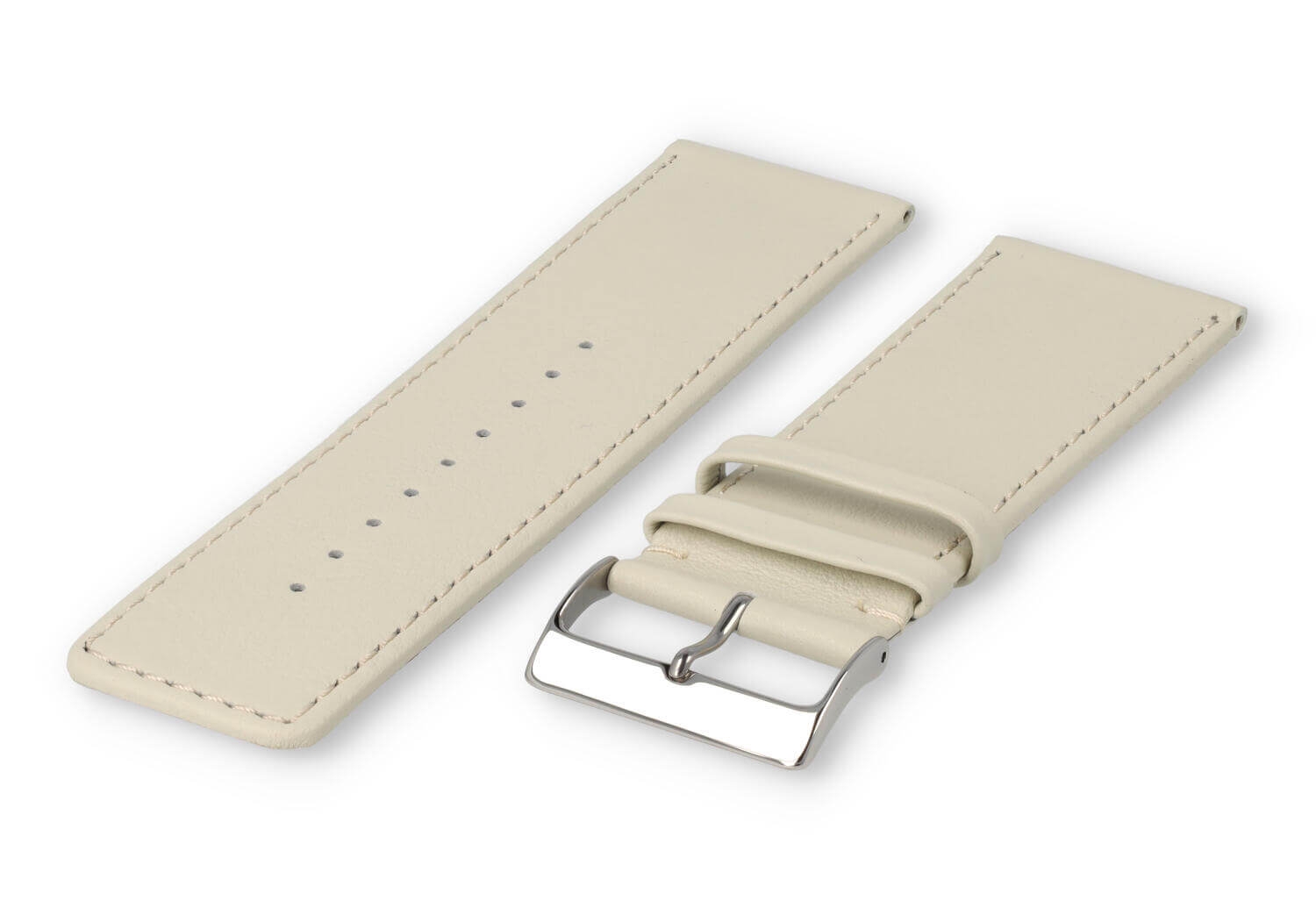 XL glatt Lederband - 30mm - creme