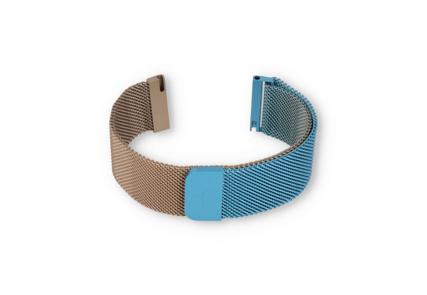 Milanese 22mm horlogeband - blauw/champagne