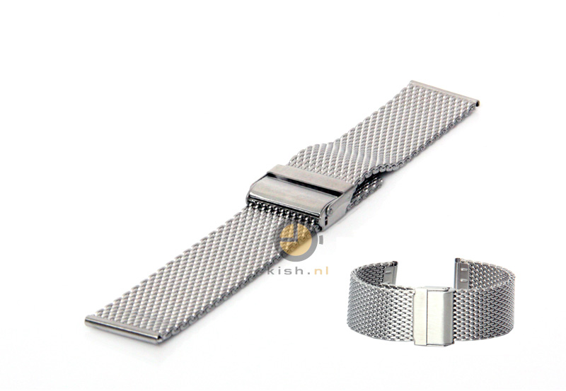 Uhrenarmband 24mm Silber MailÃ¤nder Stahl