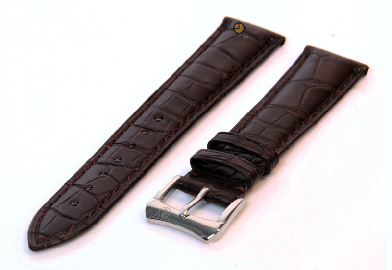 Uhrenarmband 20mm Dunkelbraun Krokodilleder matt