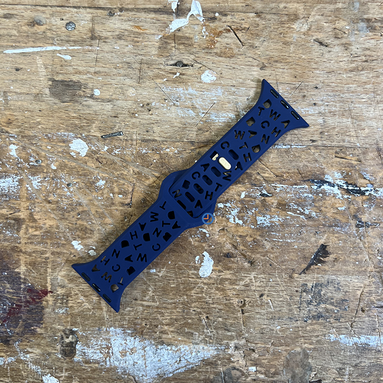 Apple watch silikonen Buchstabeband- Apple Watch 41mm - Donkerblauw
