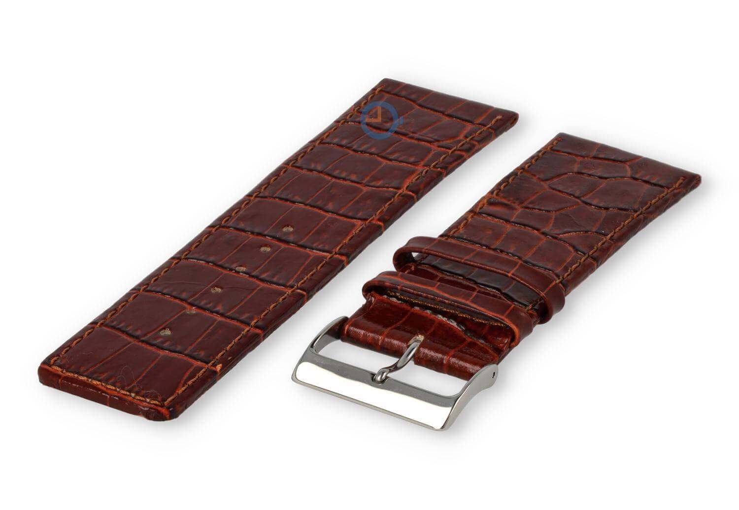Luxus Kroko Uhrenarmband - 30mm - rostbraun