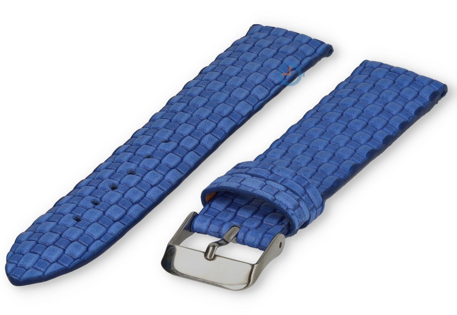Gewebtes Leder Uhrenarmband - 20mm - blau