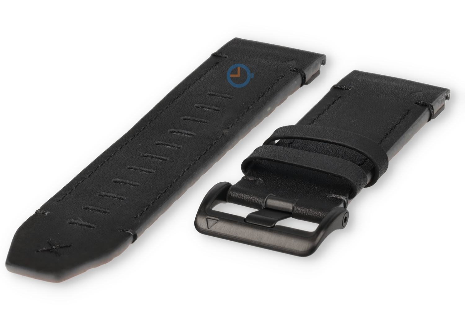 Premium Leder Band für Garmin Enduro 3 - schwarz/schwarz