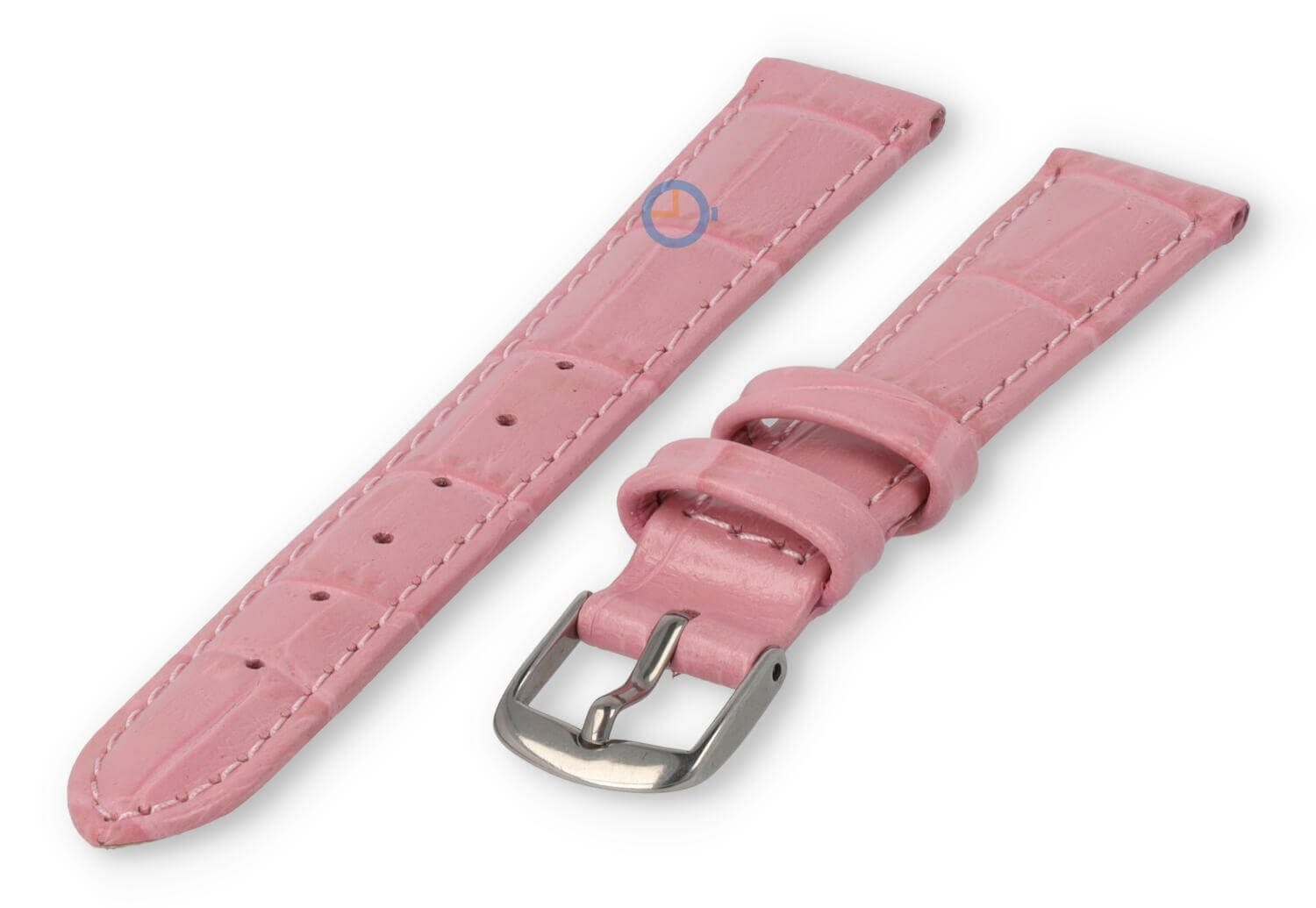 Lederband mit Krokoprägung - 12mm - rosa