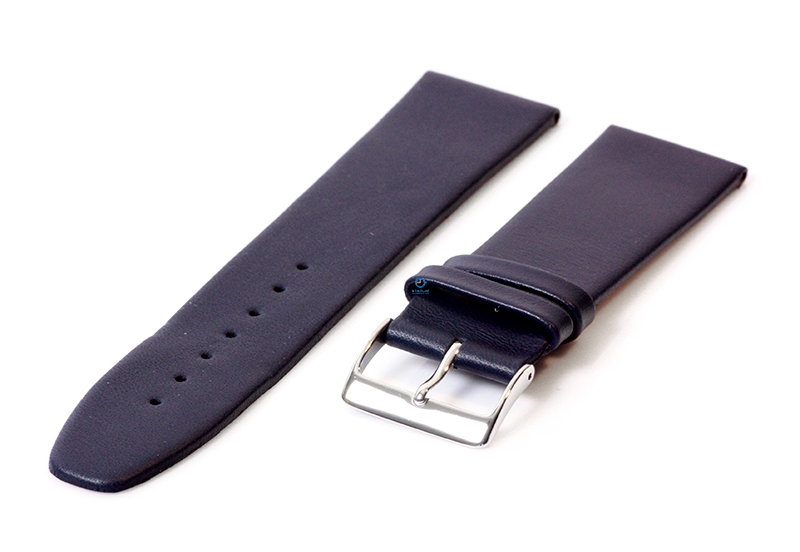 Nahtloses Uhrenarmband 22mm Kalbsleder - blau