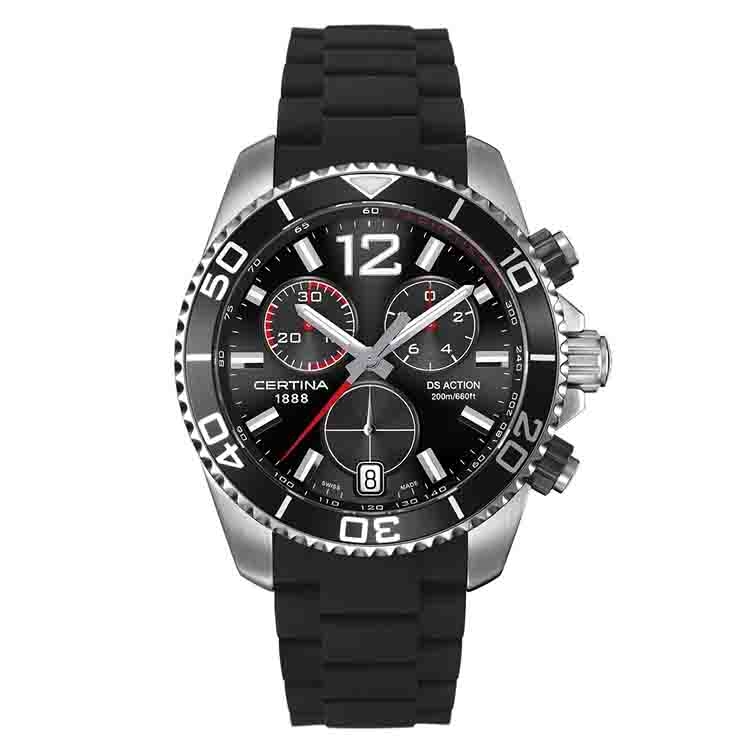 Certina Band C0134171705700A schwarzes Kautschuk