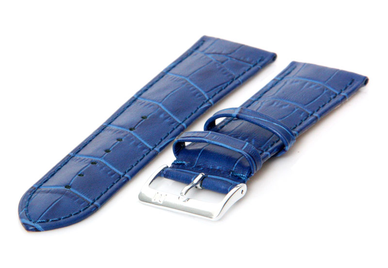 Uhrenarmband 22mm Dunkelblau Leder extra lang