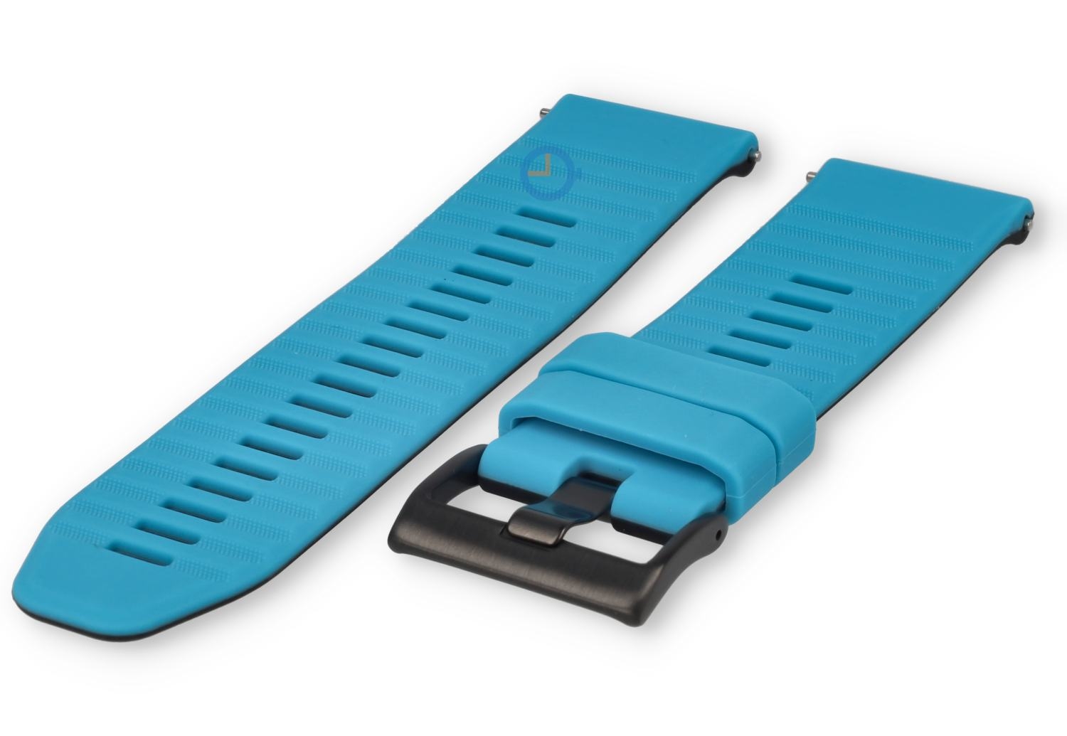 24mm Silikon Uhrenarmband - blau schwarz - Schnellwechsel