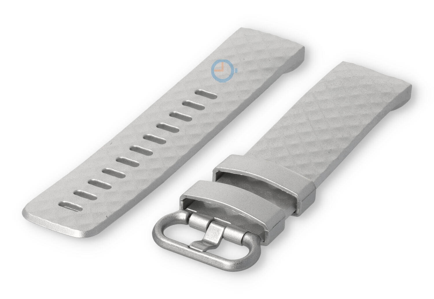 Fitbit Charge 3/4 Uhrenarmband Kautschuk - Metallic Silber (Größe: S)