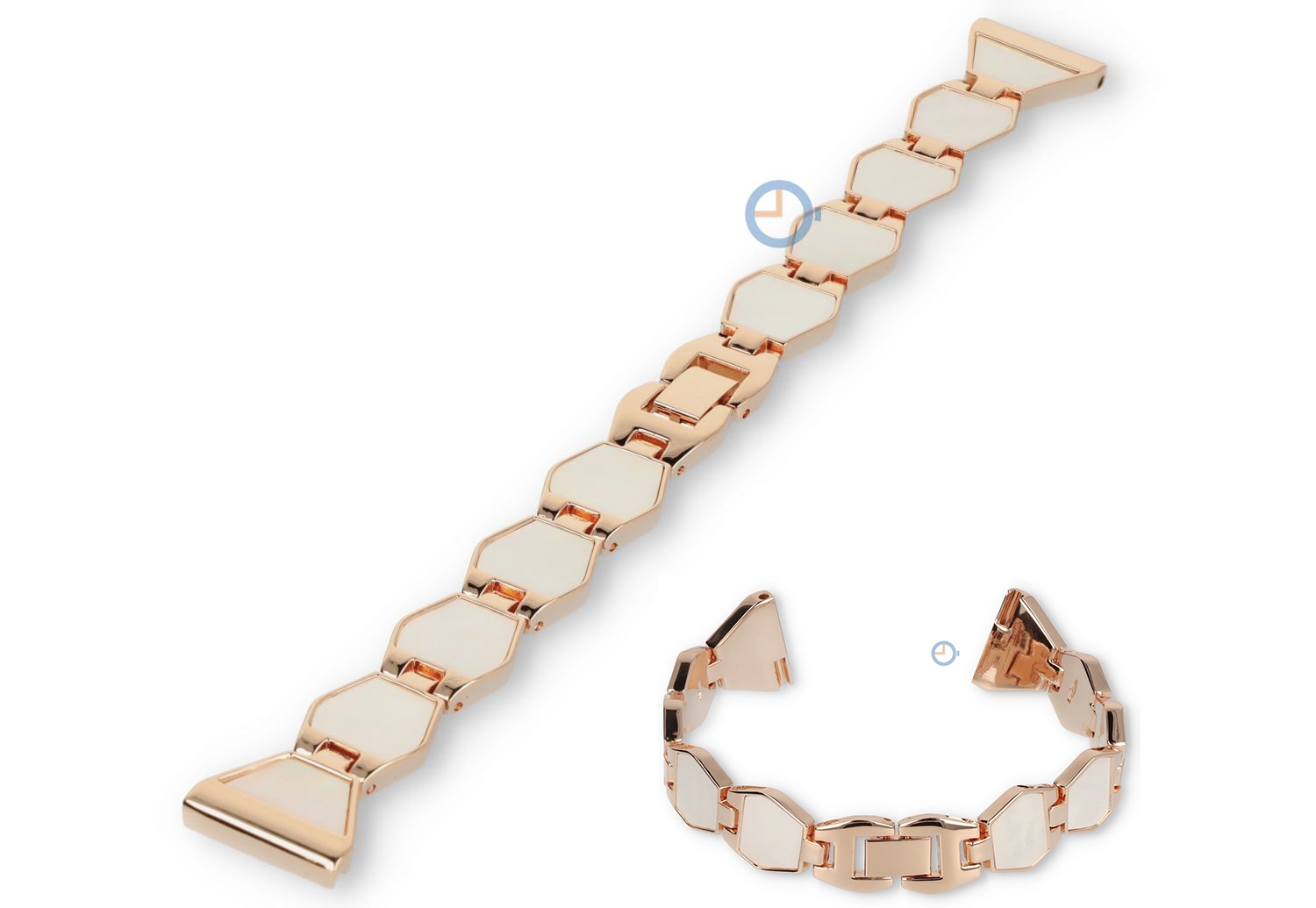 Stahl Uhrenarmband 18mm - rosegold mother of pearl