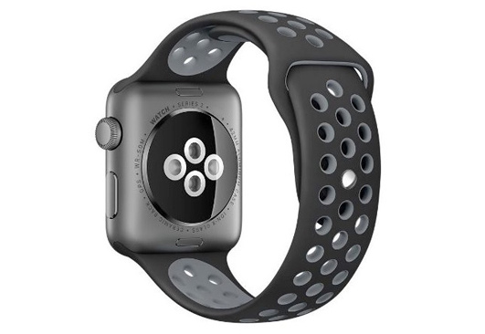 Ersatzband für Apple watch 42mm - Silikon schwarz/grau