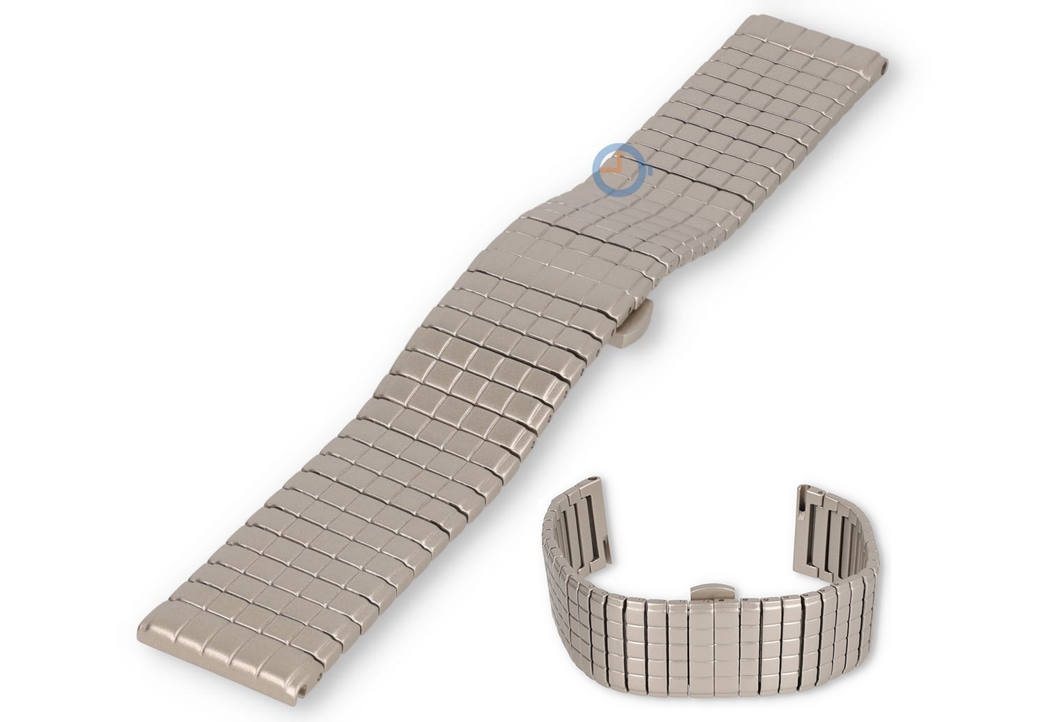 Blockmuster Stahl Uhrenarmband - 22mm - starlight