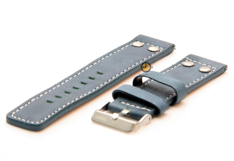 Oozoo Uhrenarmband 22mm Blau Leder