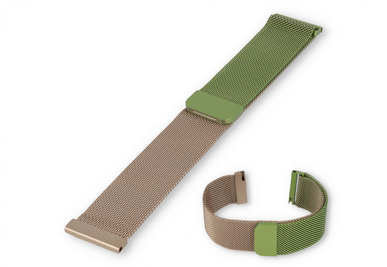 Mailänder 22mm Uhrenarmband - grün/champagne