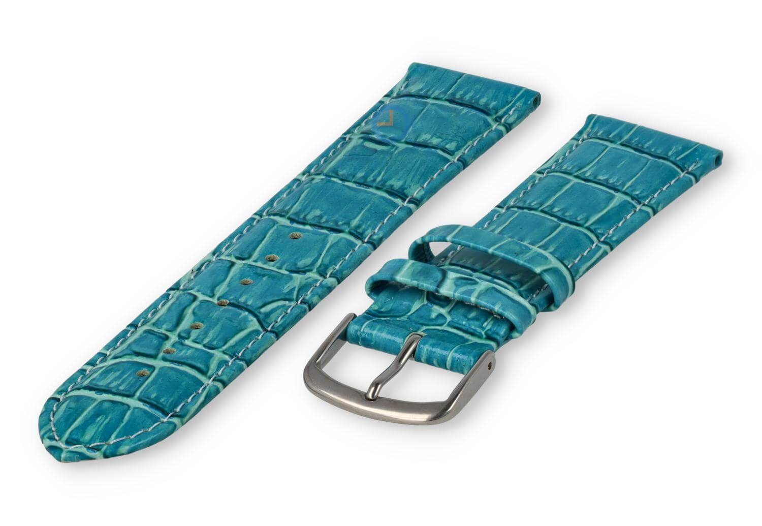 Kroko - Lederband - 20mm - türkis