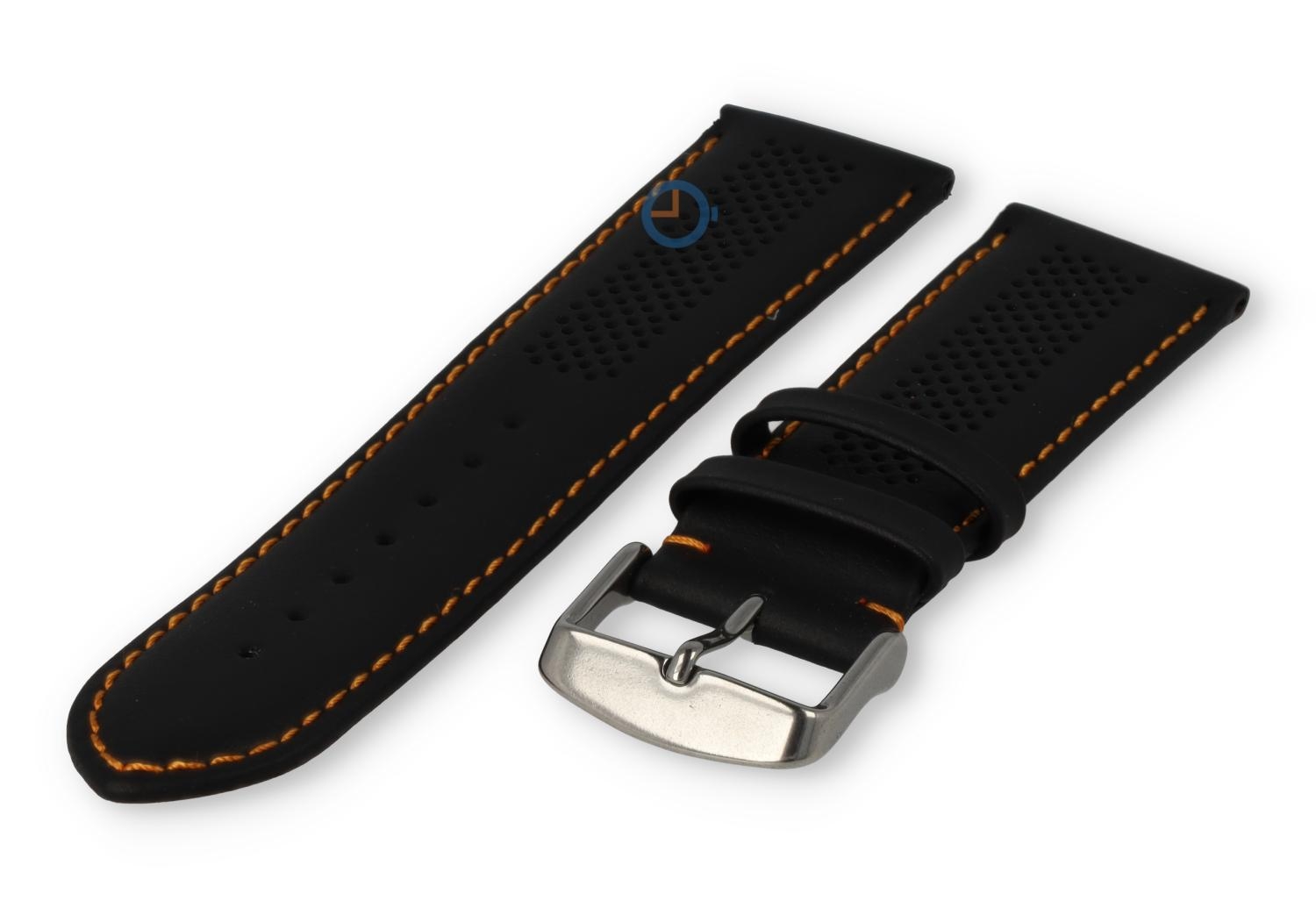 24mm hybrid Band - schwarz mit orange
