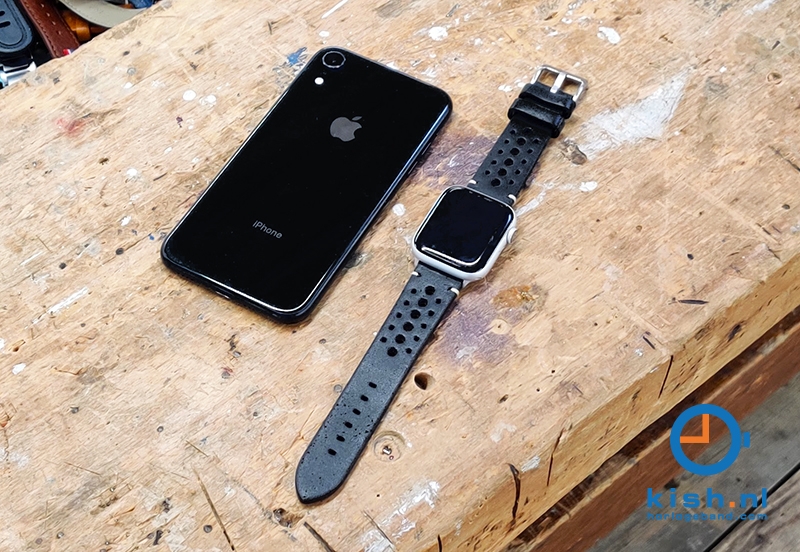Apple Watch bandje perforated leer zwart - 42/44/45mm