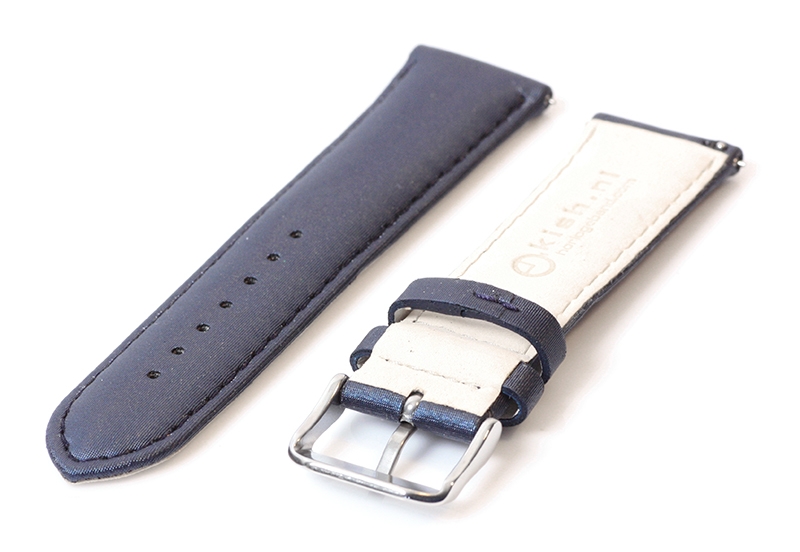 Leren horlogeband 22mm met satijnen toplaag