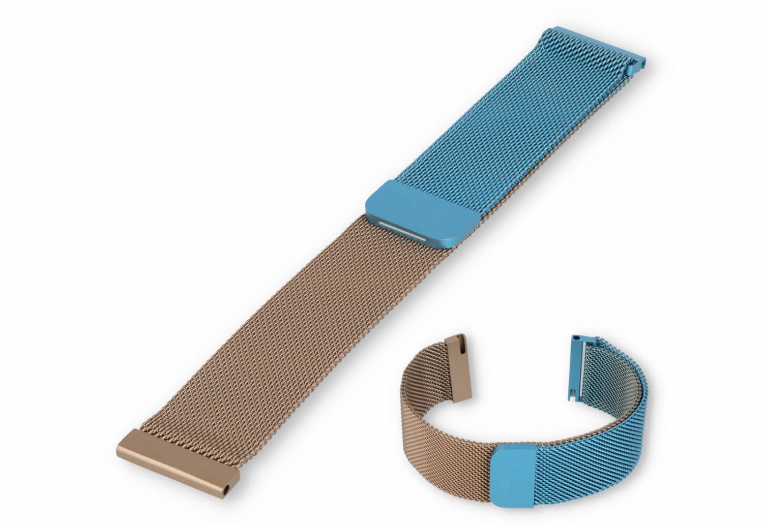 Mailänder 22mm Uhrenarmband - blau/champagne