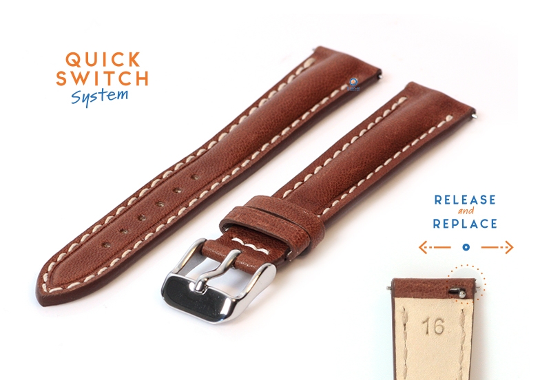 Leder Uhrenarmband 16mm braun