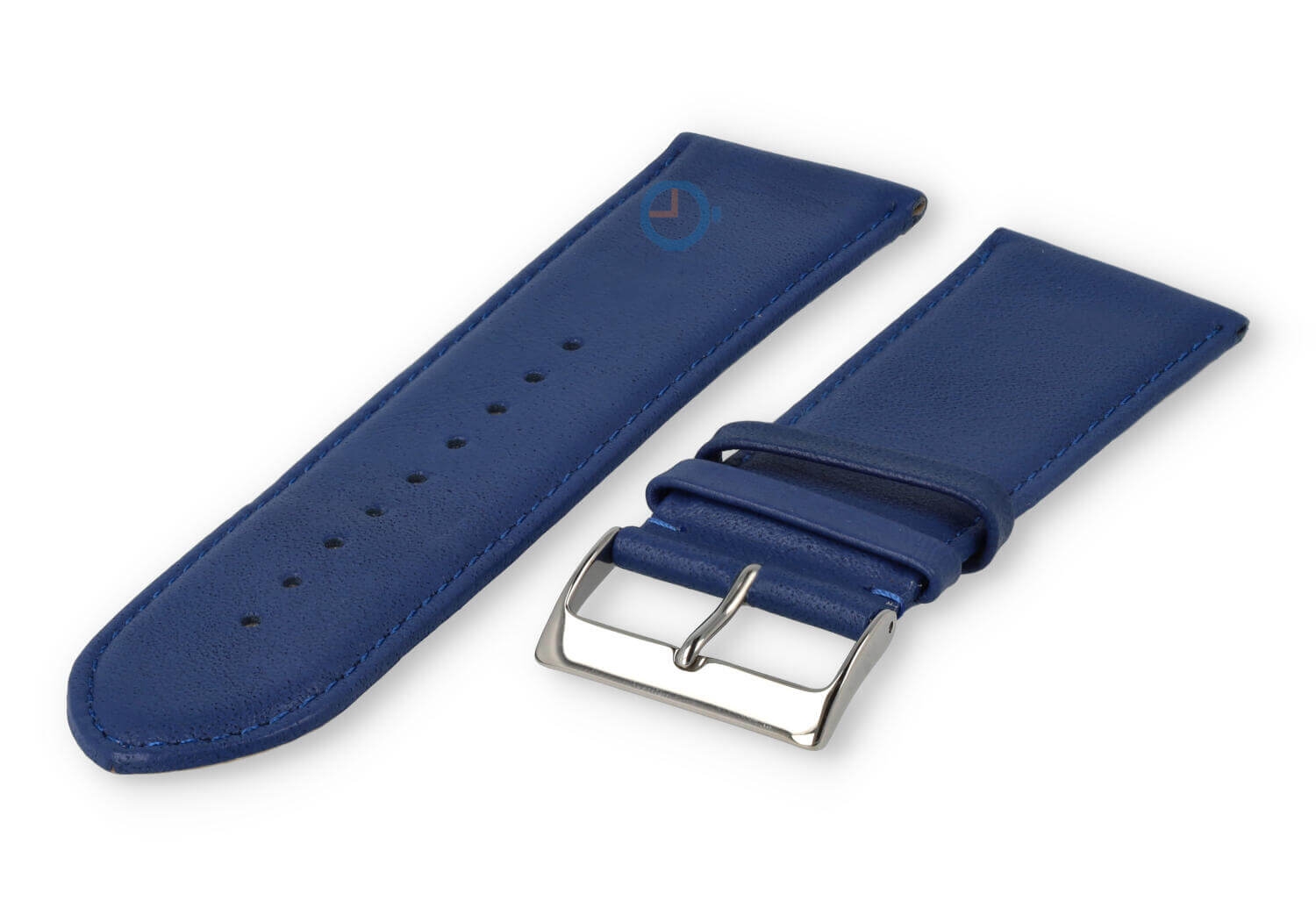 26mm Uhrenarmband glatt Leder - königsblau