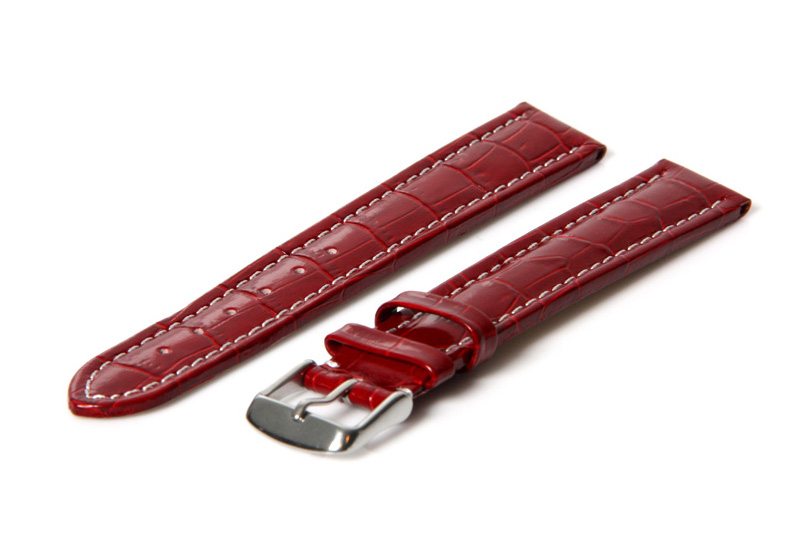 Uhrenarmband 18mm Rot Leder